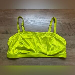 Aerie Lime Green Satin Bralette Womens Size Large NWT